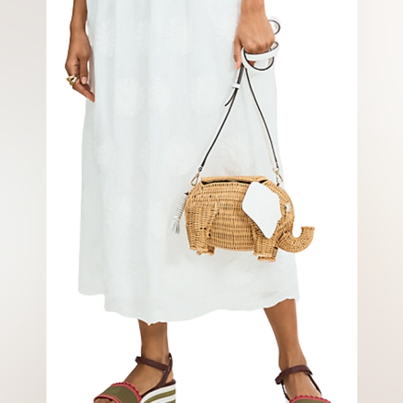 kate spade Handbags - NEW KATE SPADE NEW YORK TINY WICKER ELEPHANT CROSSBODY BAG OPTIC WHITE